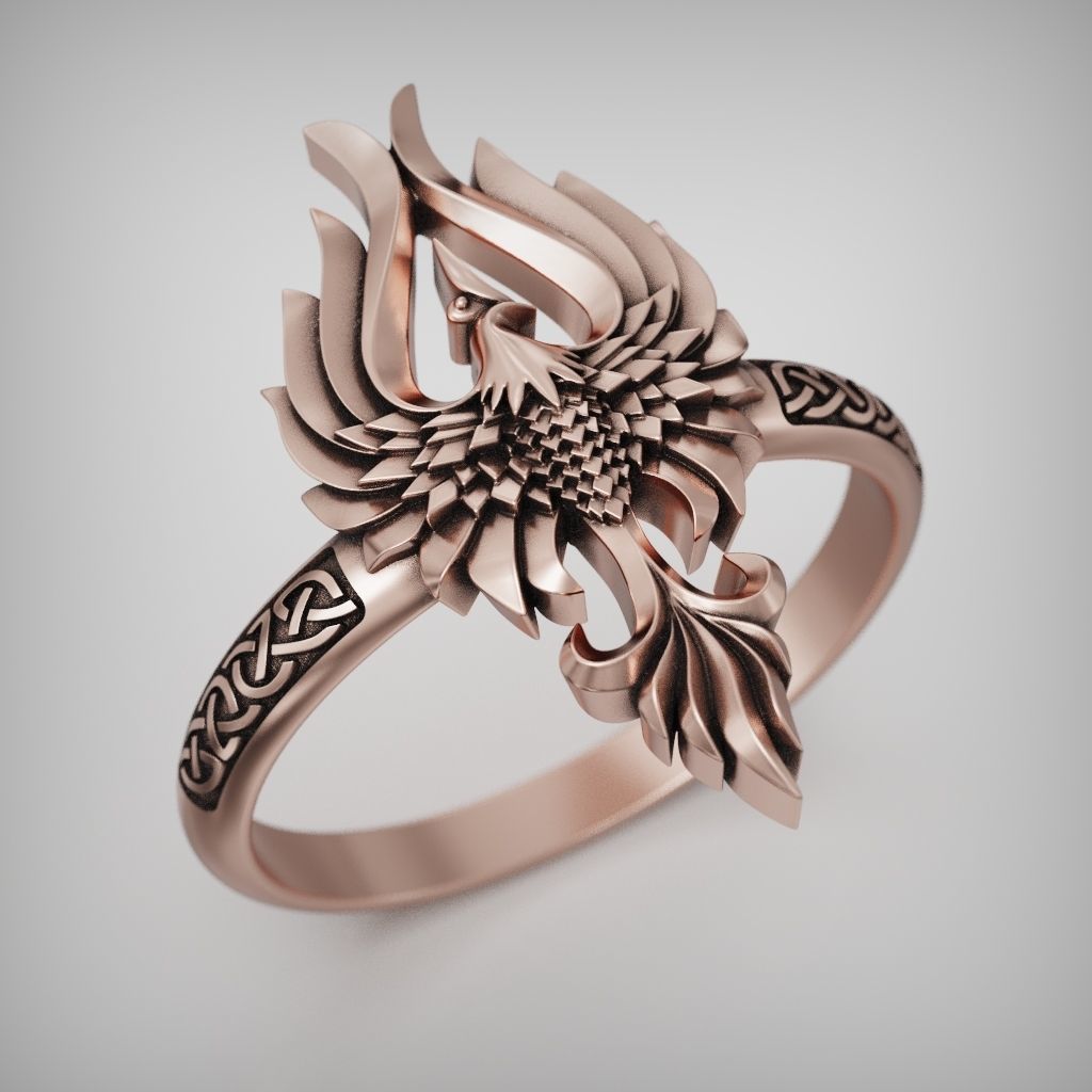 Fenix bird wings ring 3D print model_4