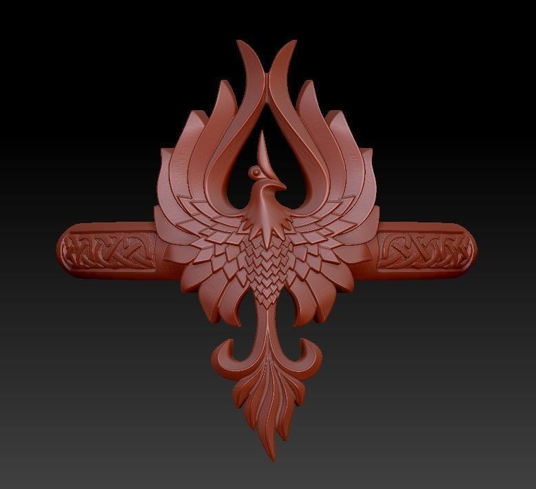 Fenix bird wings ring 3D print model_6