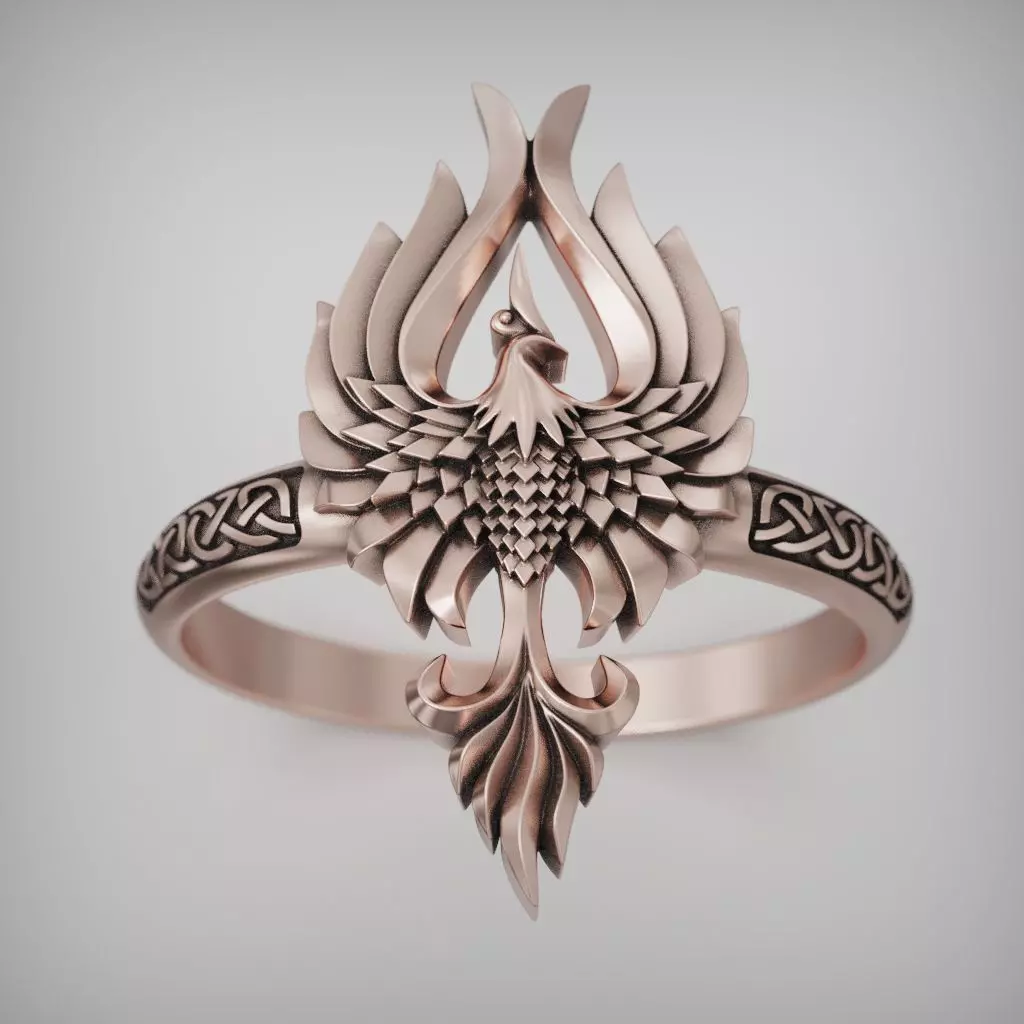 Fenix bird wings ring 3D print model_0