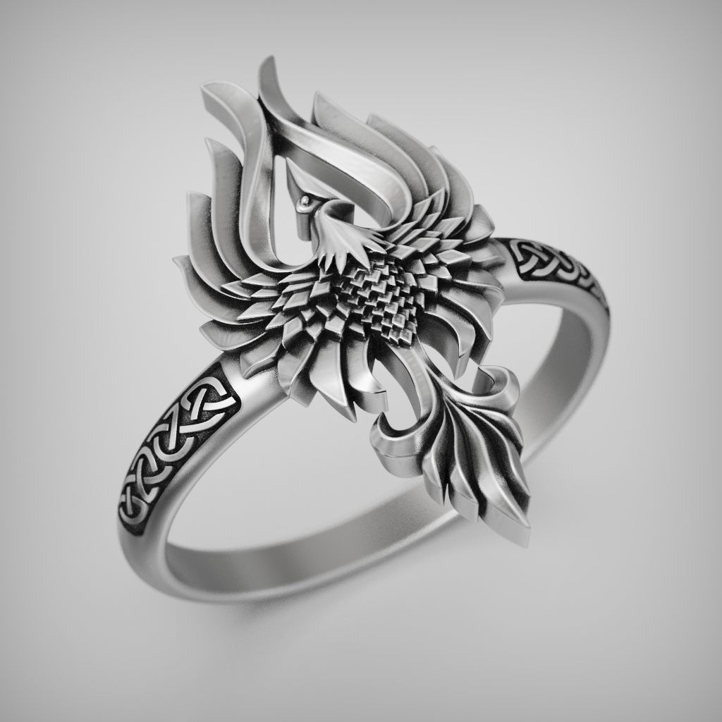 Fenix bird wings ring 3D print model_3