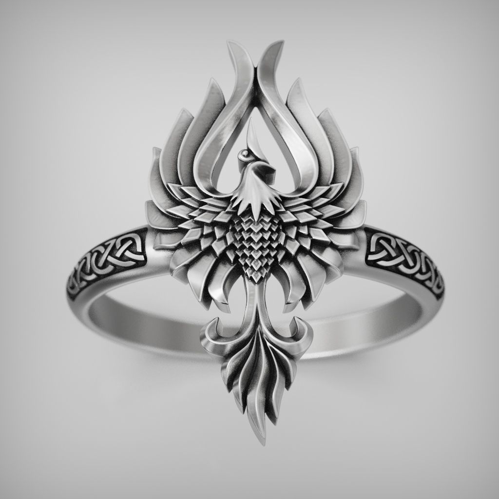Fenix bird wings ring 3D print model_2