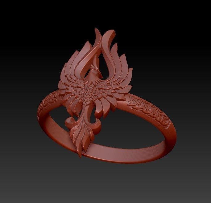 Fenix bird wings ring 3D print model_7