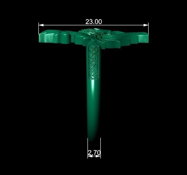 Fenix bird wings ring 3D print model_10