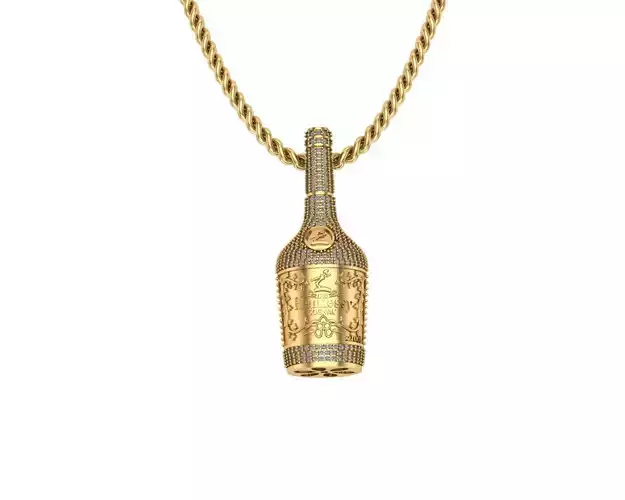 Hennessy Whisky Wine Bottle Diamond Pendants 3D print model