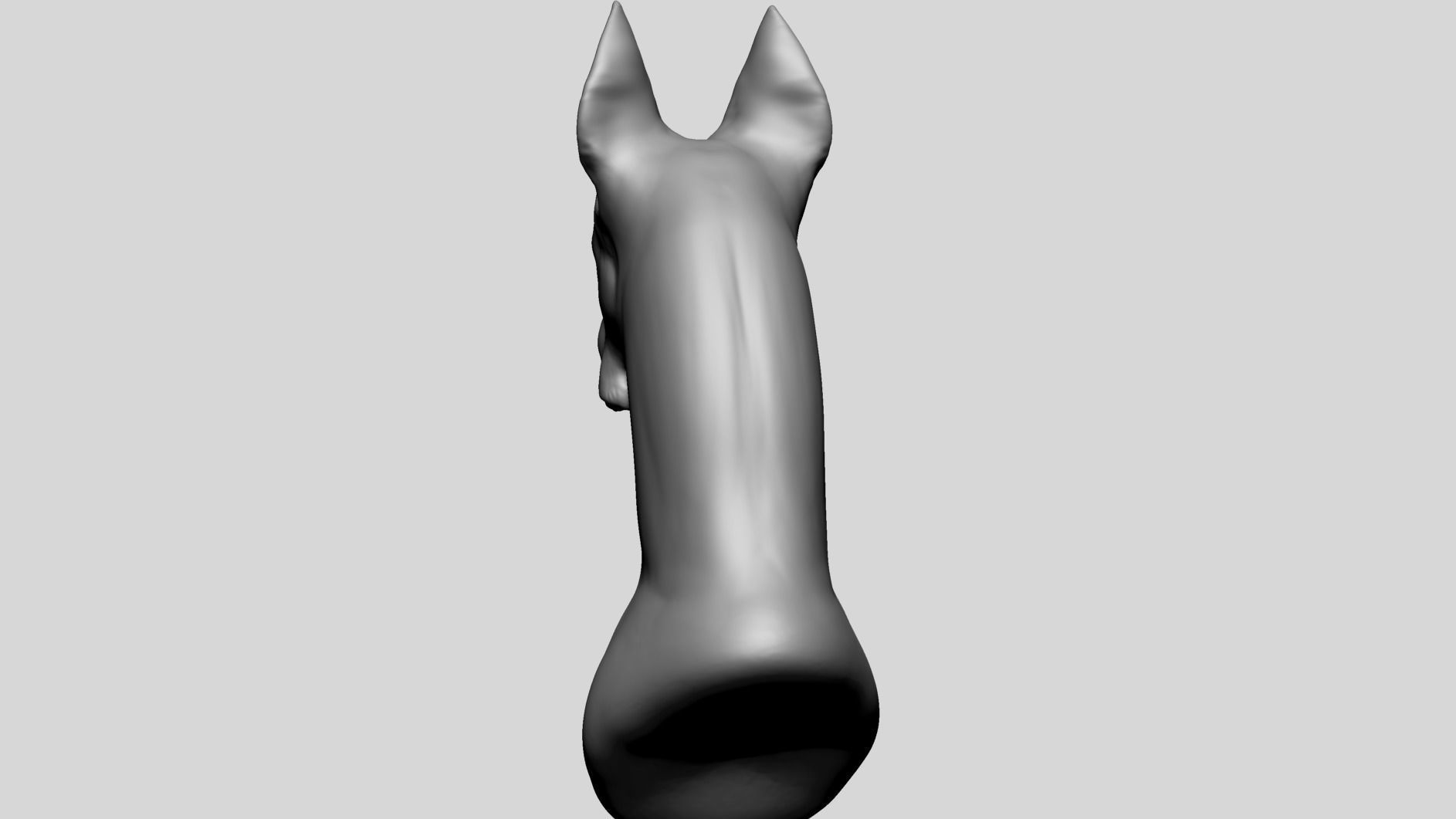 Dog Bust B 3D model_7