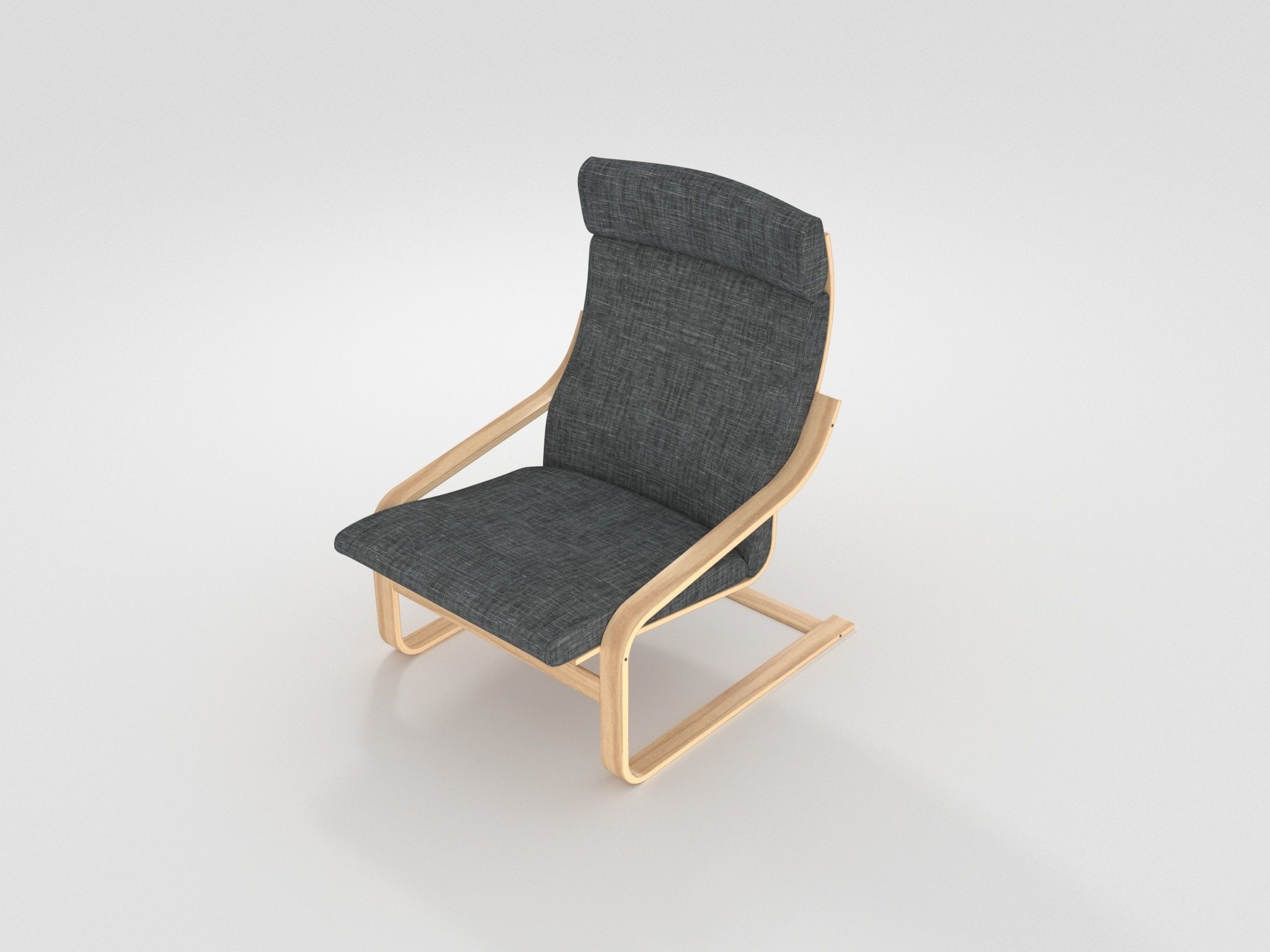 Armchair Scandi design 3D model_7