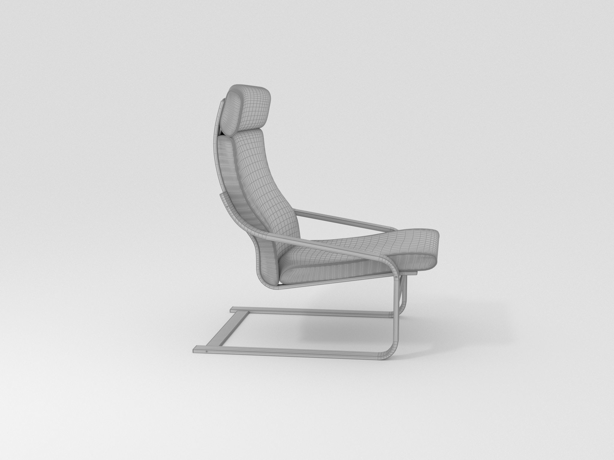 Armchair Scandi design 3D model_6