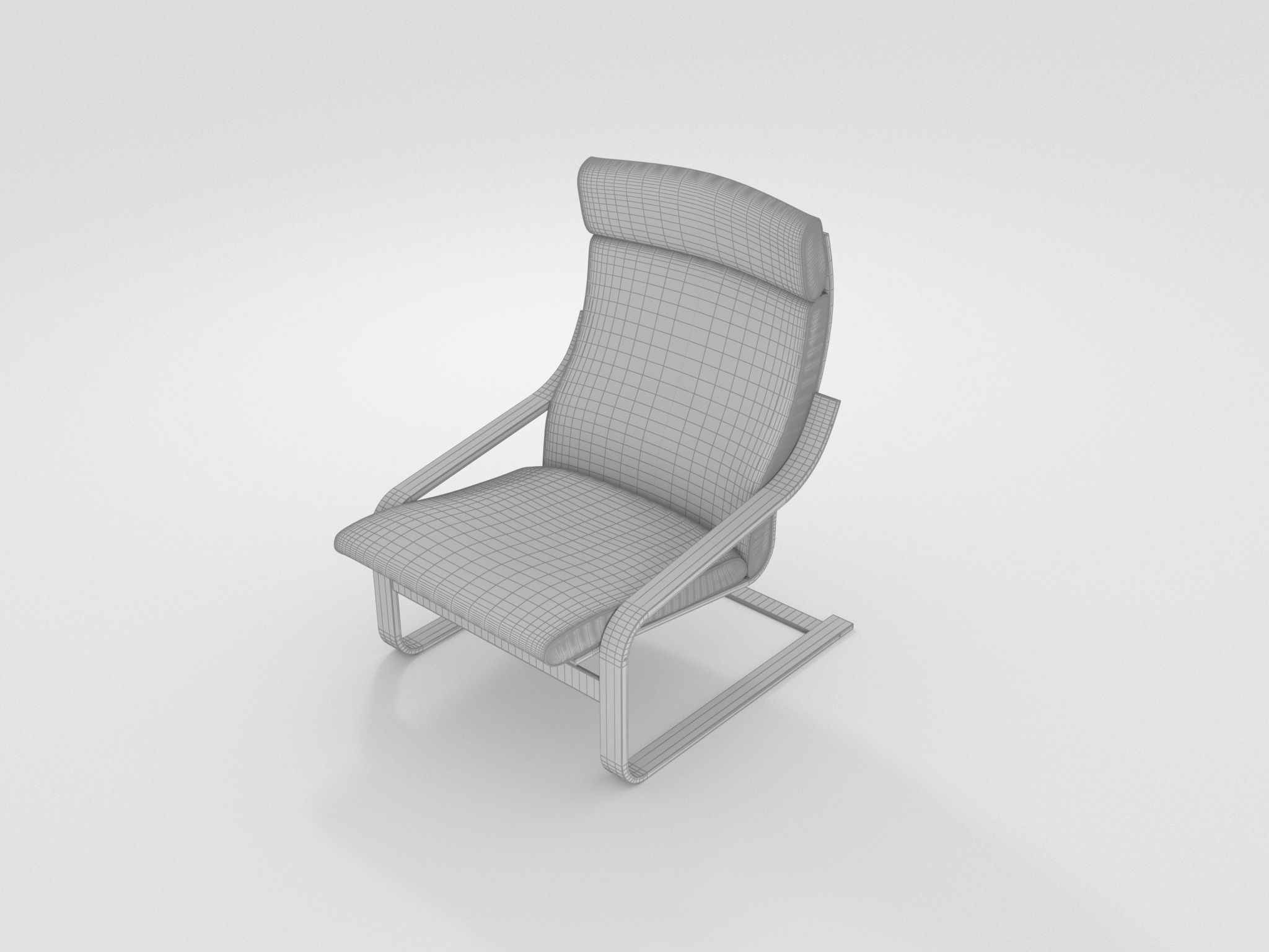 Armchair Scandi design 3D model_8