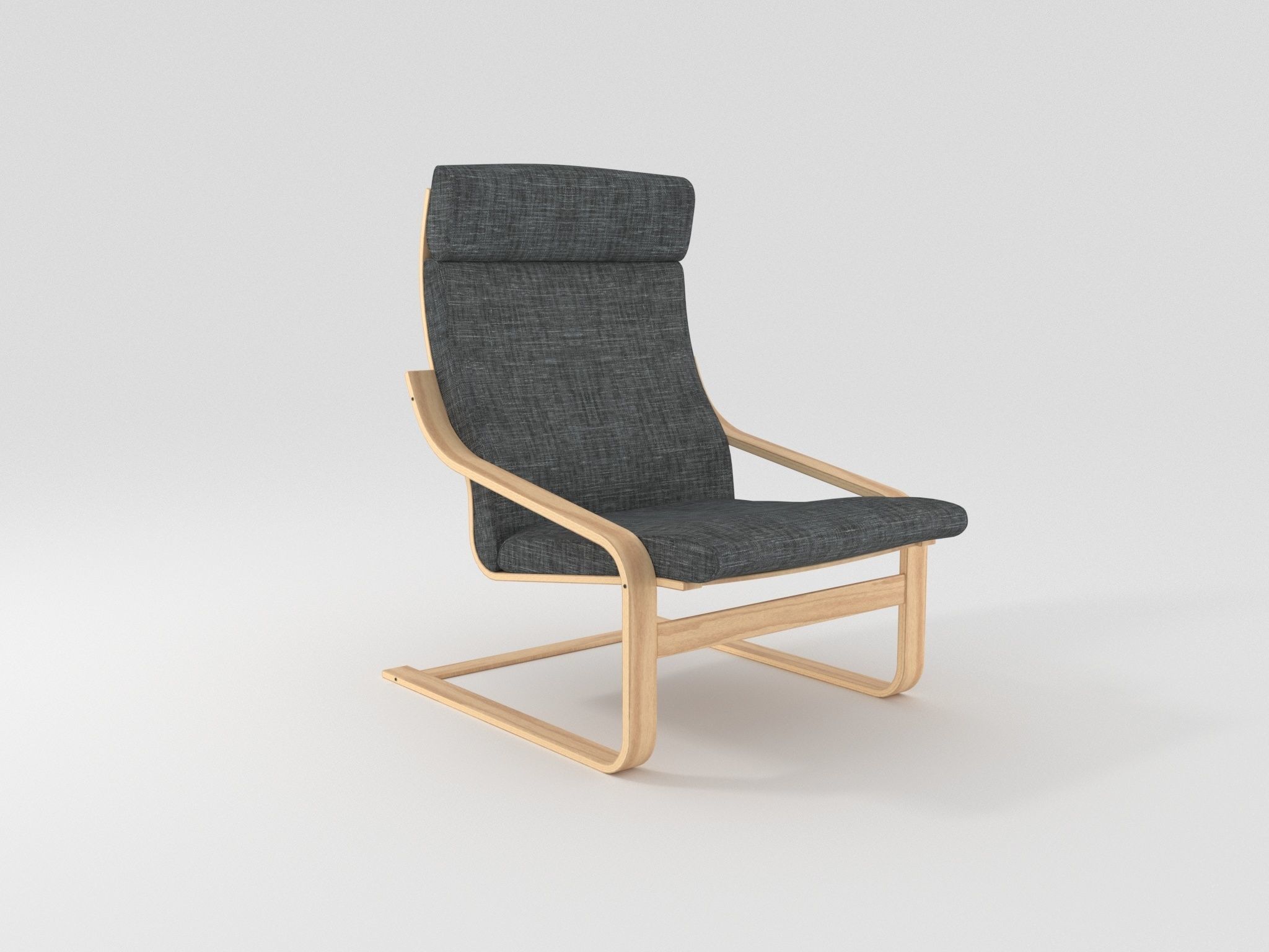Armchair Scandi design 3D model_2