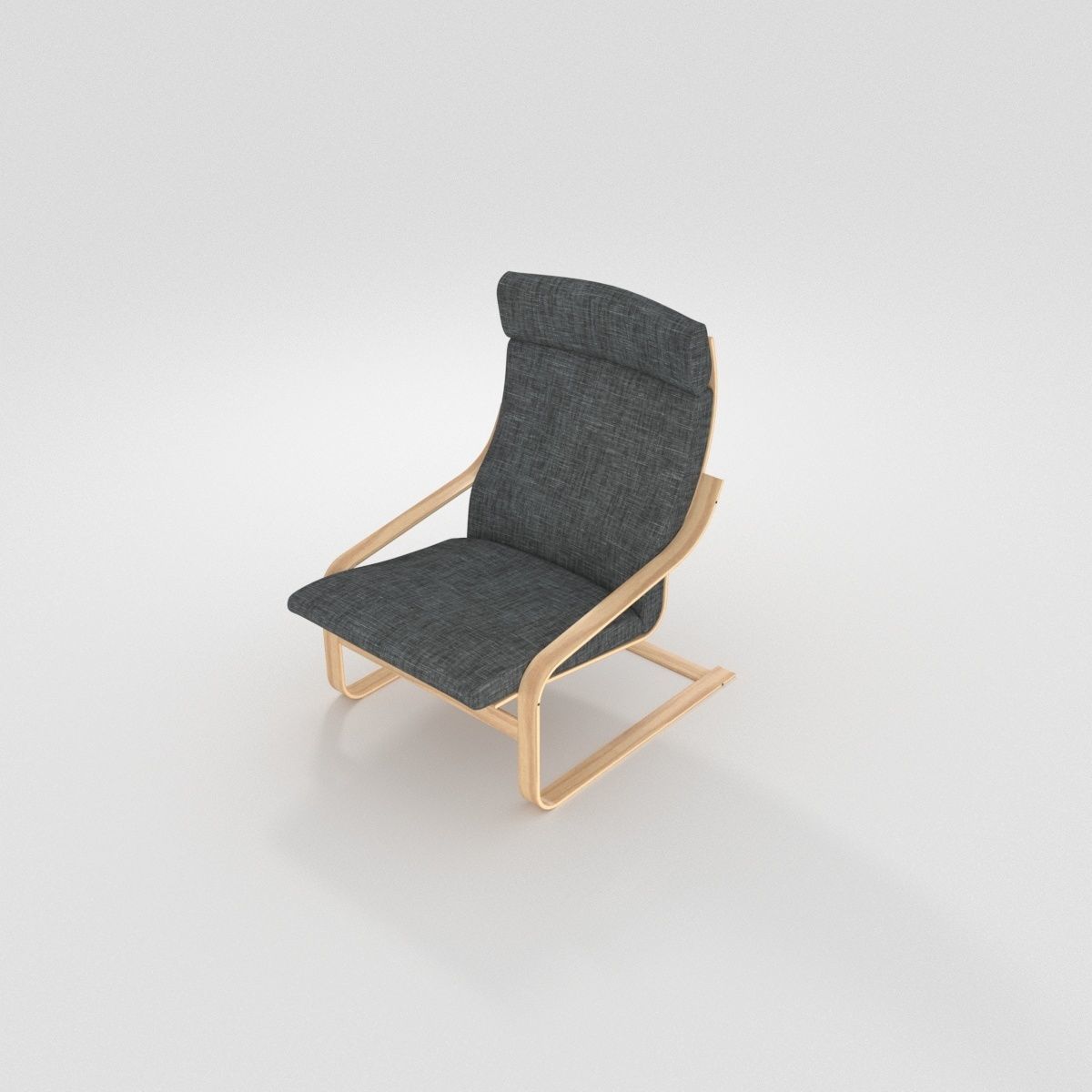 Armchair Scandi design 3D model_11