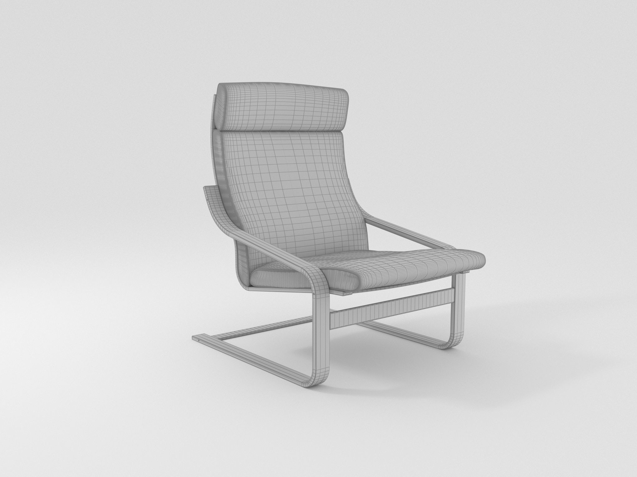 Armchair Scandi design 3D model_1