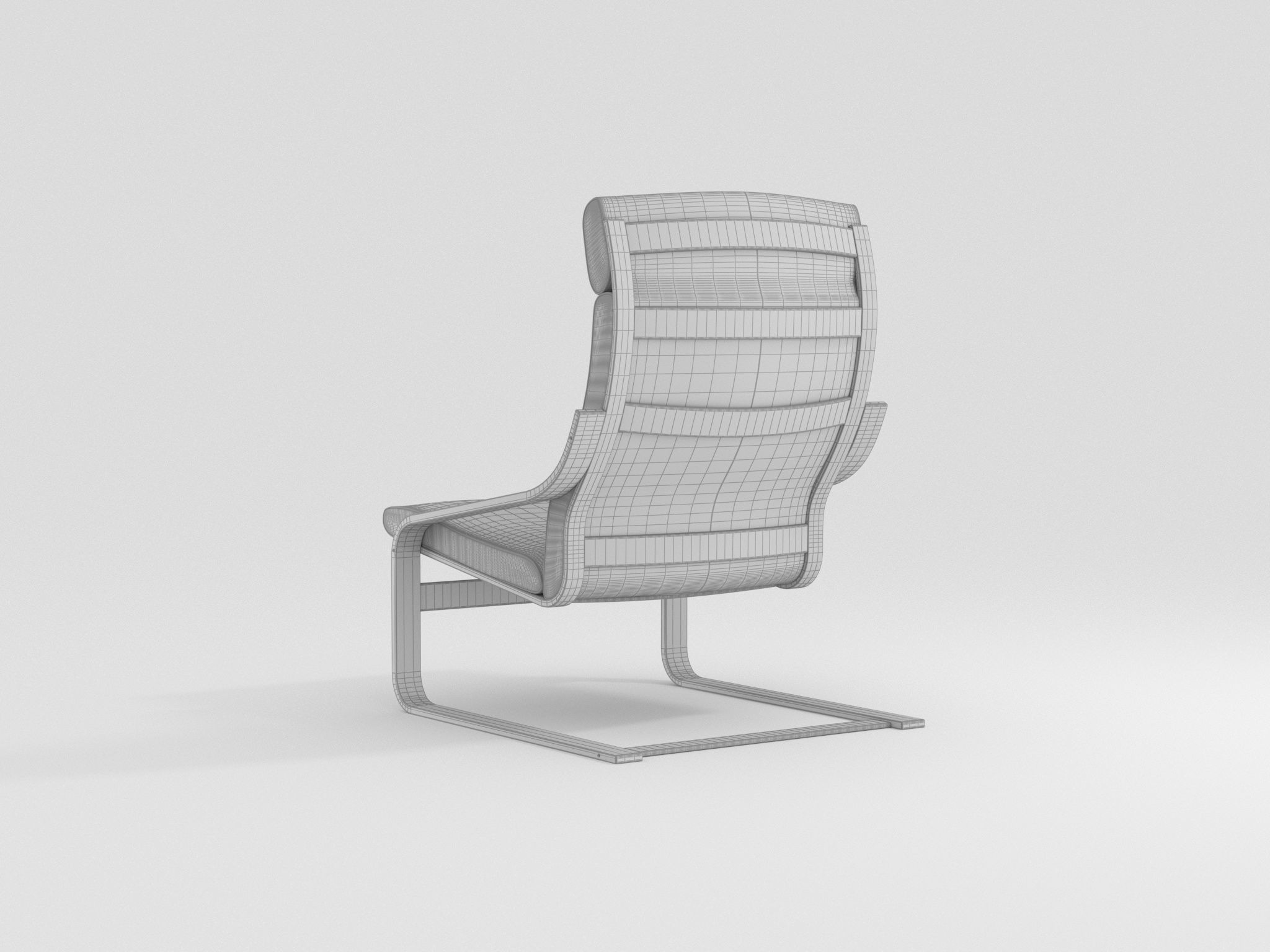 Armchair Scandi design 3D model_4