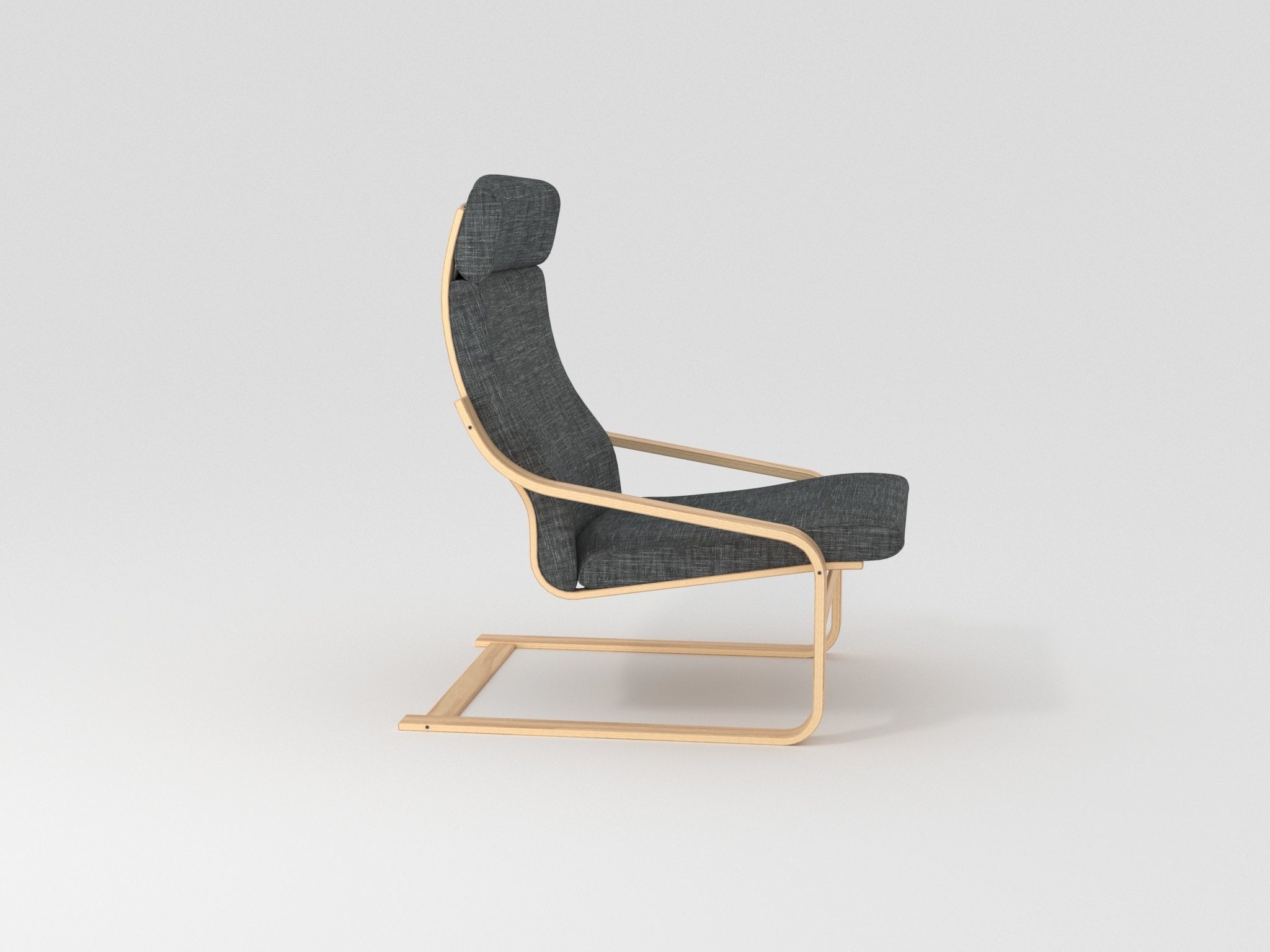 Armchair Scandi design 3D model_5