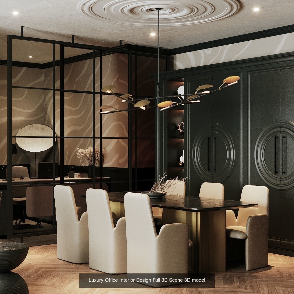 Luxury Office 3 defferent style of Interior Design Full 3D Scene 3D Model Collection_2
