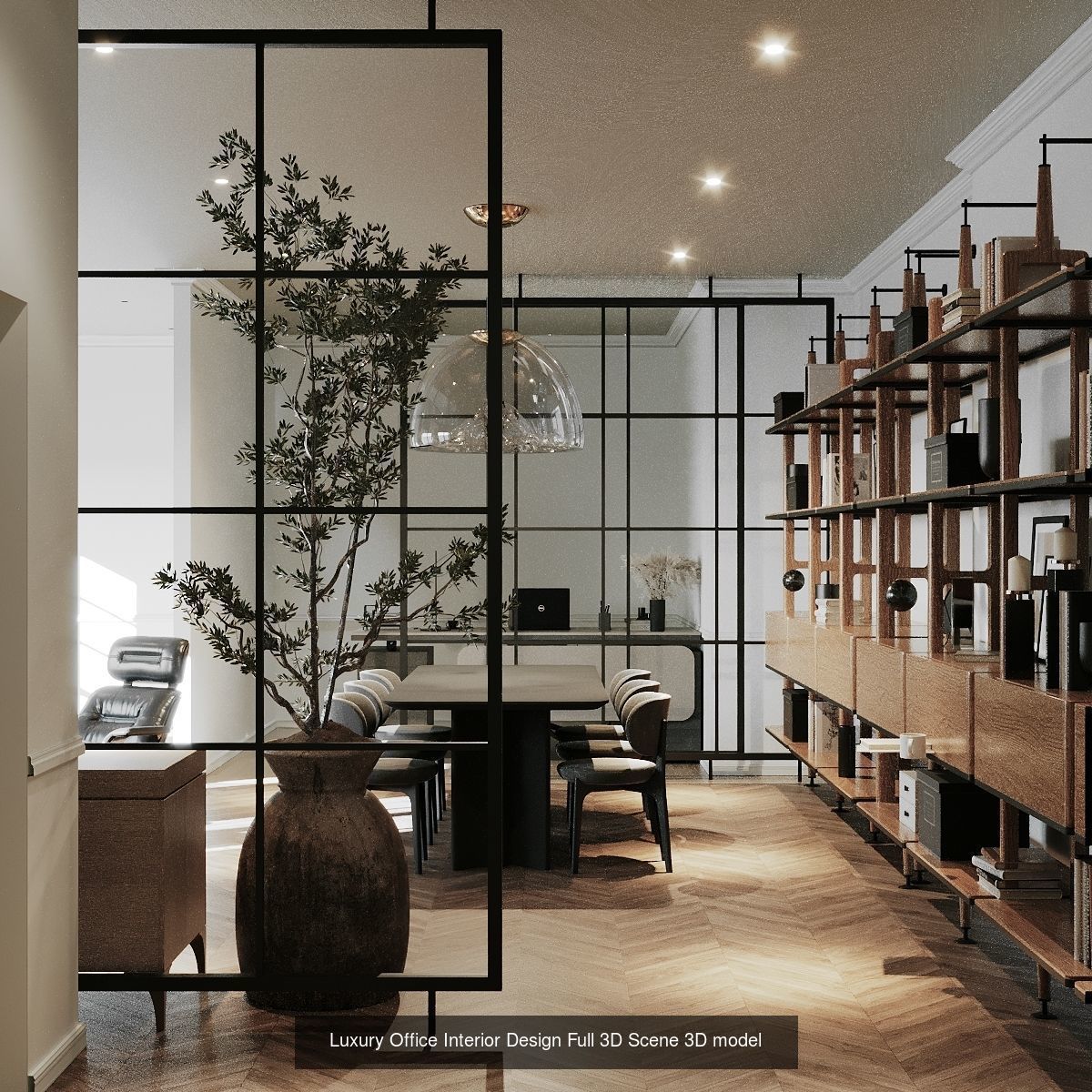 Luxury Office 3 defferent style of Interior Design Full 3D Scene 3D Model Collection_3