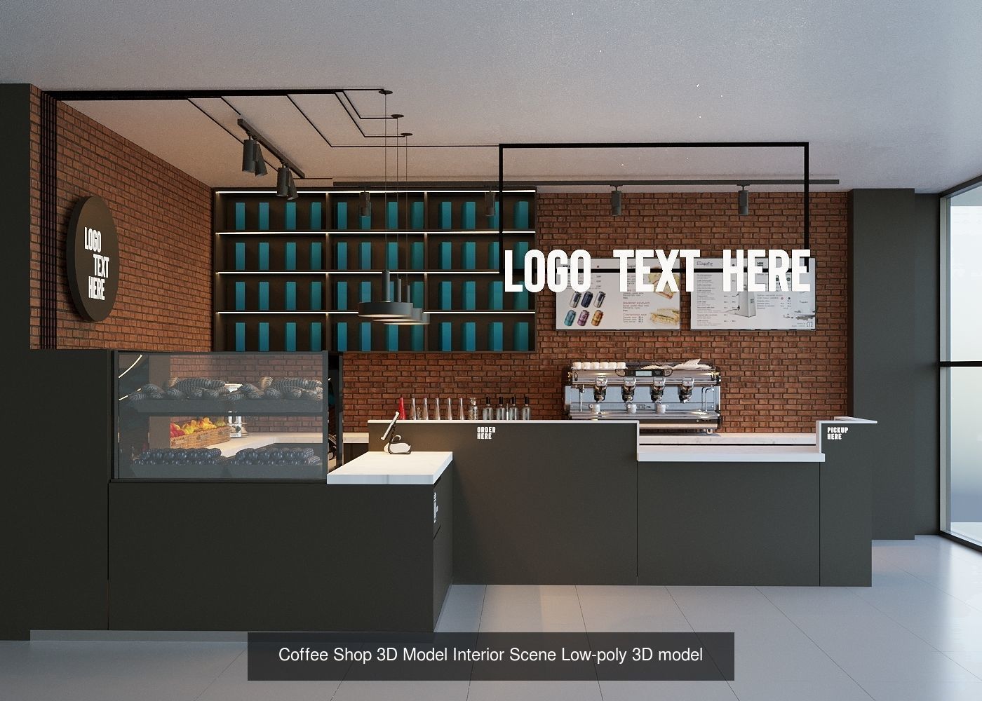 4 Different coffee shop style 3D Model Collection_2