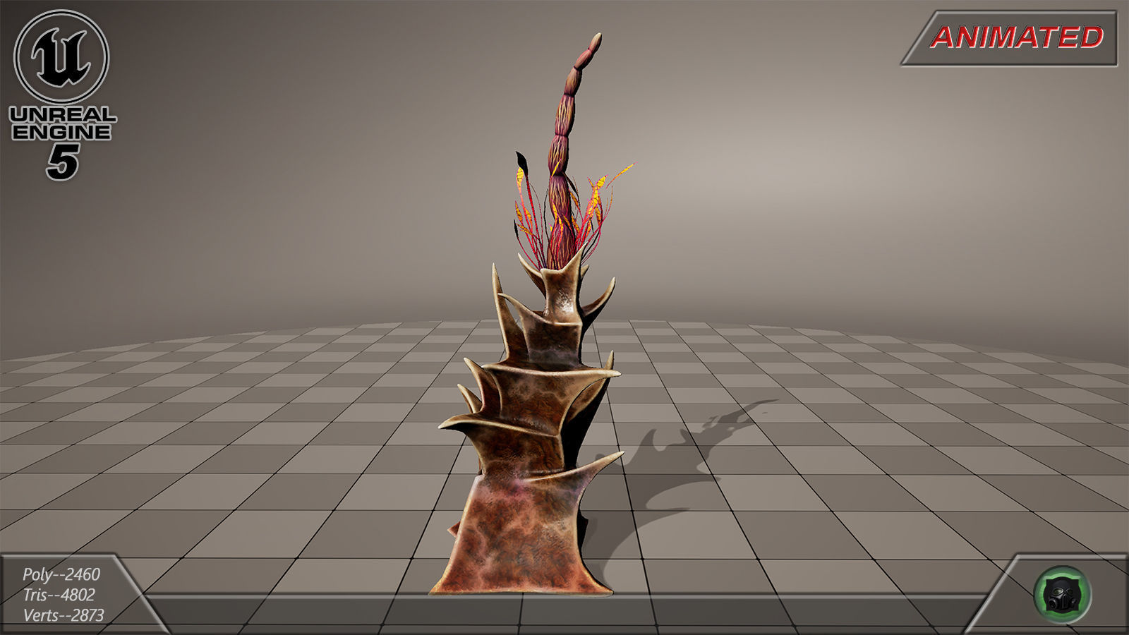 Alien flora plant 40 Low-poly 3D model_11