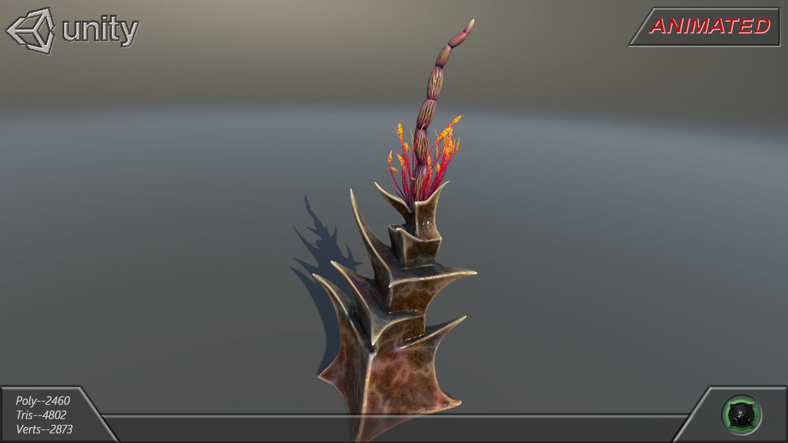 Alien flora plant 40 Low-poly 3D model_6