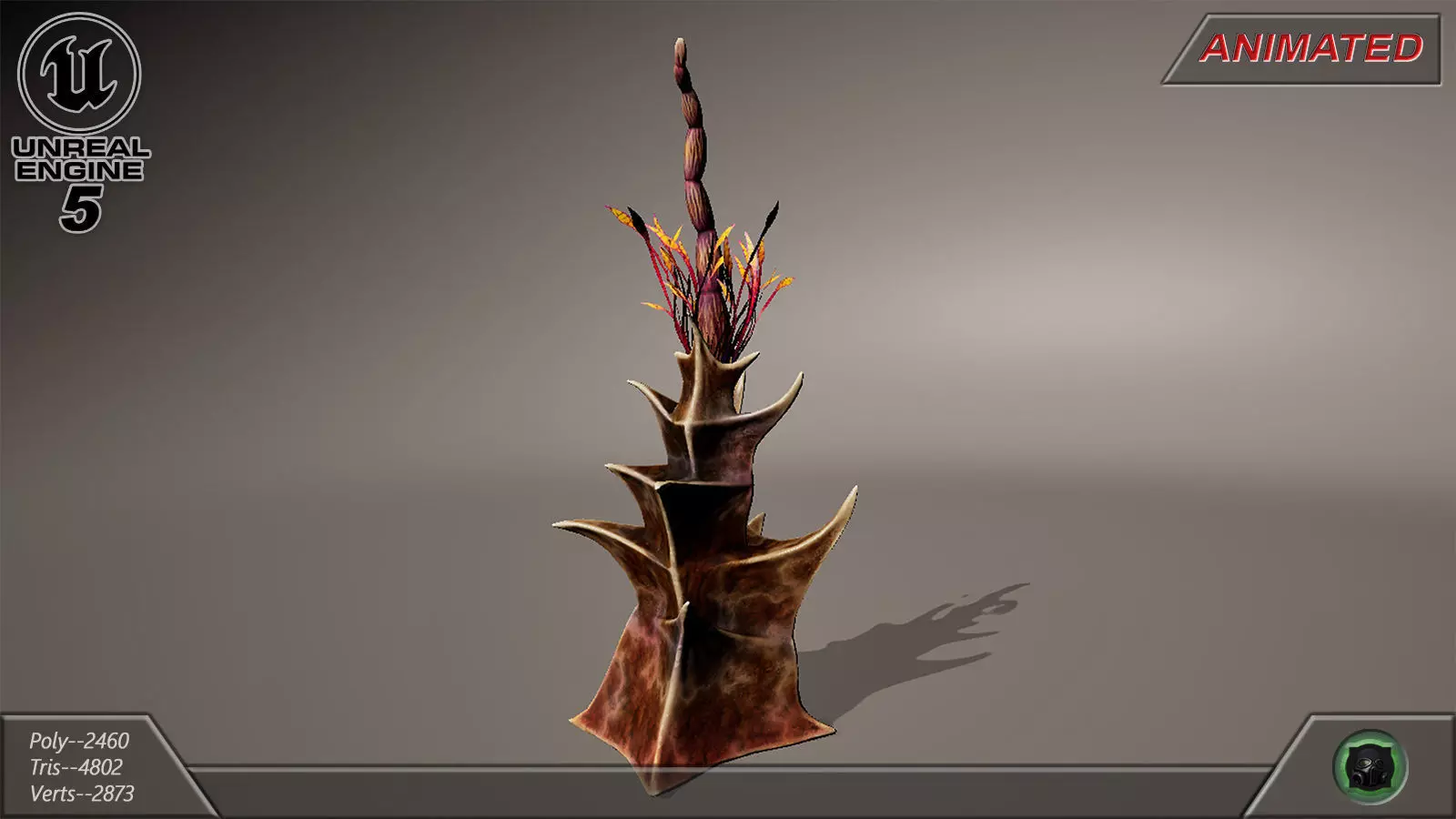 Alien flora plant 40 Low-poly 3D model_0
