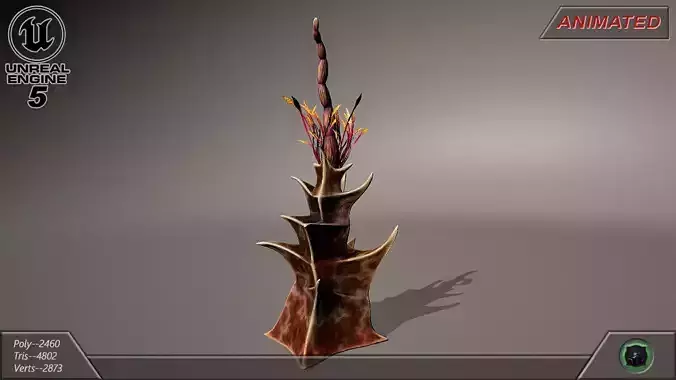  Alien flora plant 40 Low-poly 3D model