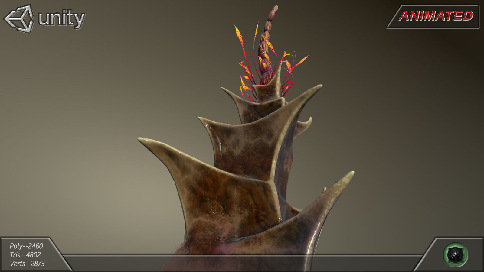 Alien flora plant 40 Low-poly 3D model_12