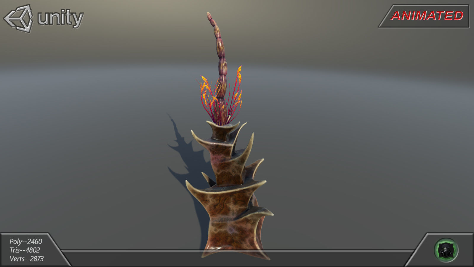 Alien flora plant 40 Low-poly 3D model_10