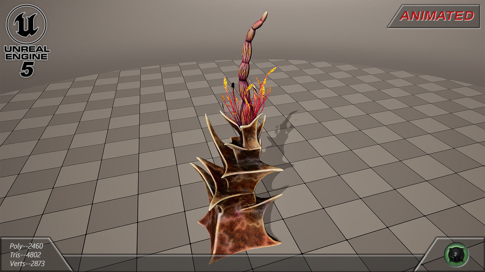 Alien flora plant 40 Low-poly 3D model_4