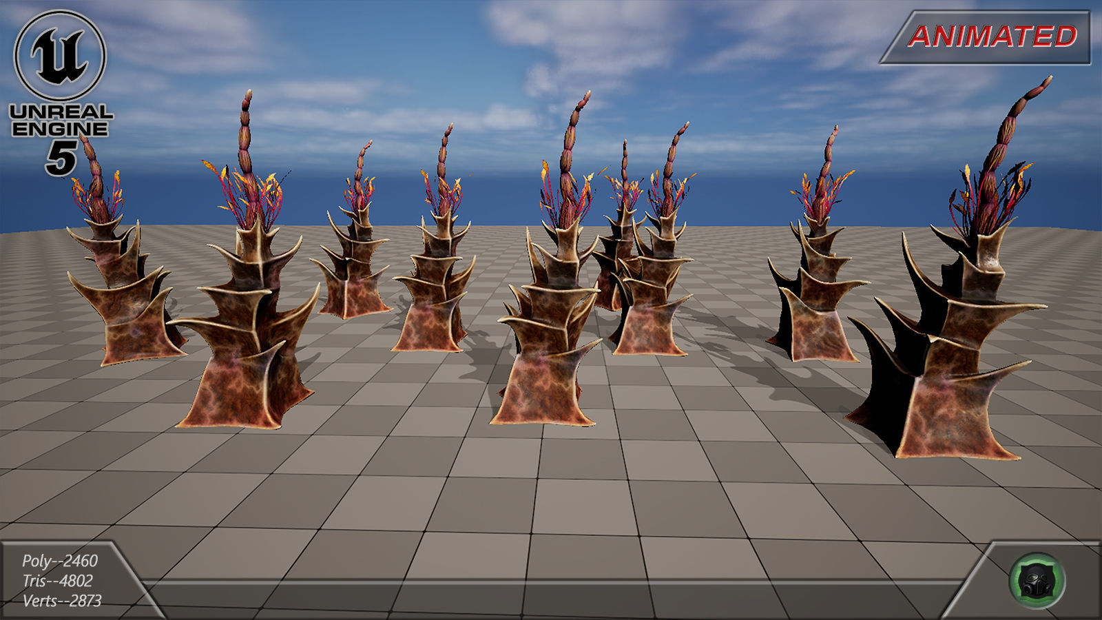 Alien flora plant 40 Low-poly 3D model_15