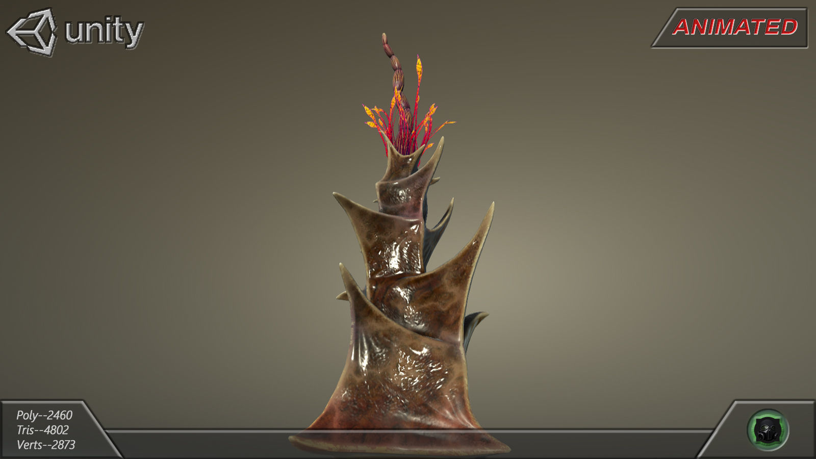 Alien flora plant 40 Low-poly 3D model_14