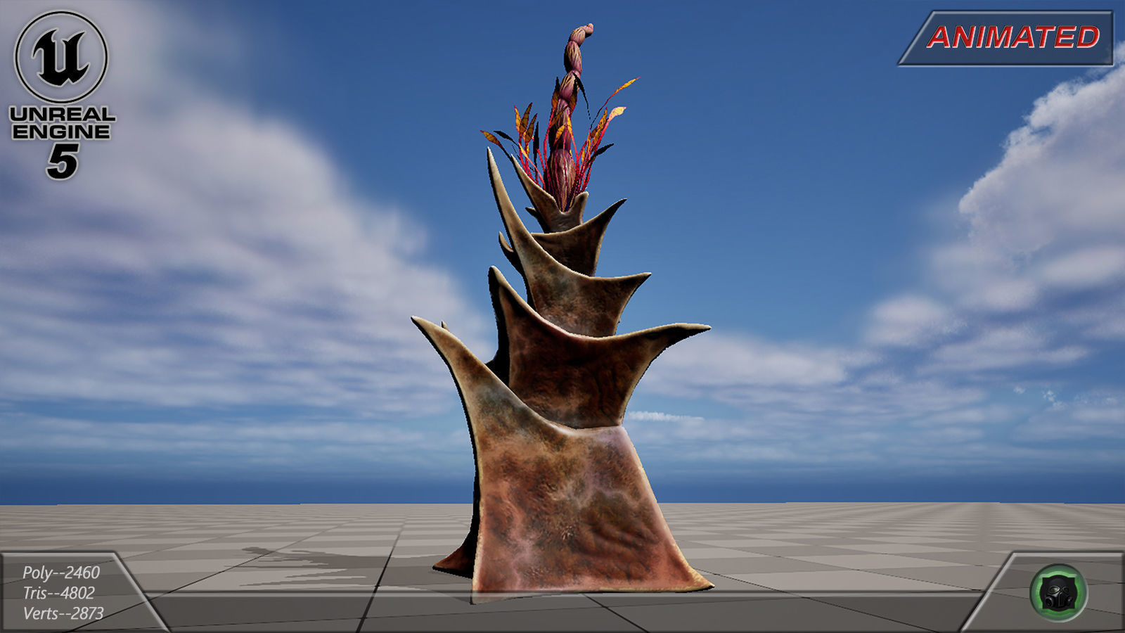 Alien flora plant 40 Low-poly 3D model_9