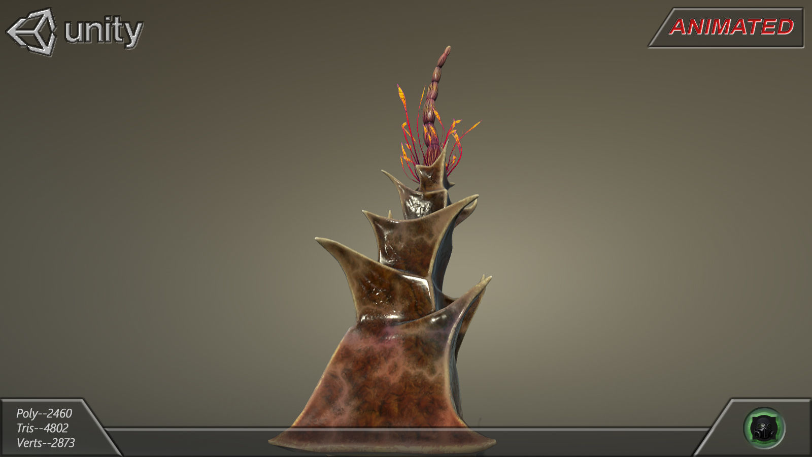 Alien flora plant 40 Low-poly 3D model_13