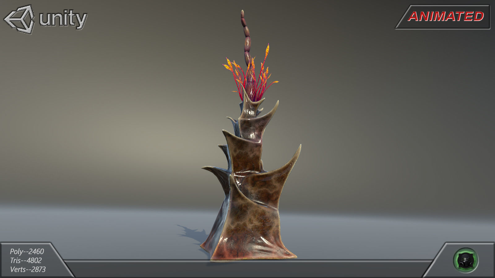 Alien flora plant 40 Low-poly 3D model_7