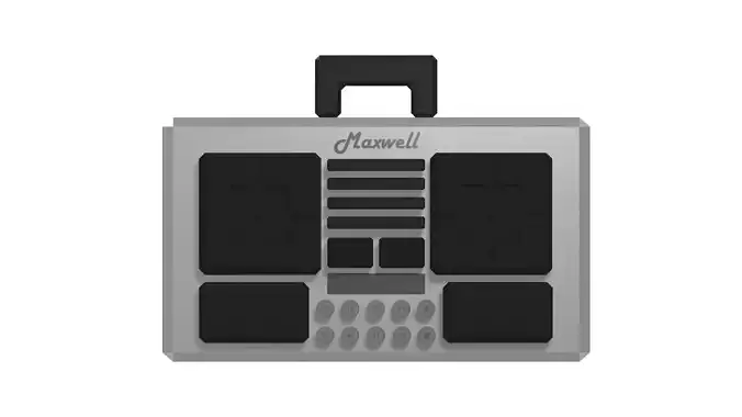 Lowpoly Boombox Portable CD Player Speaker