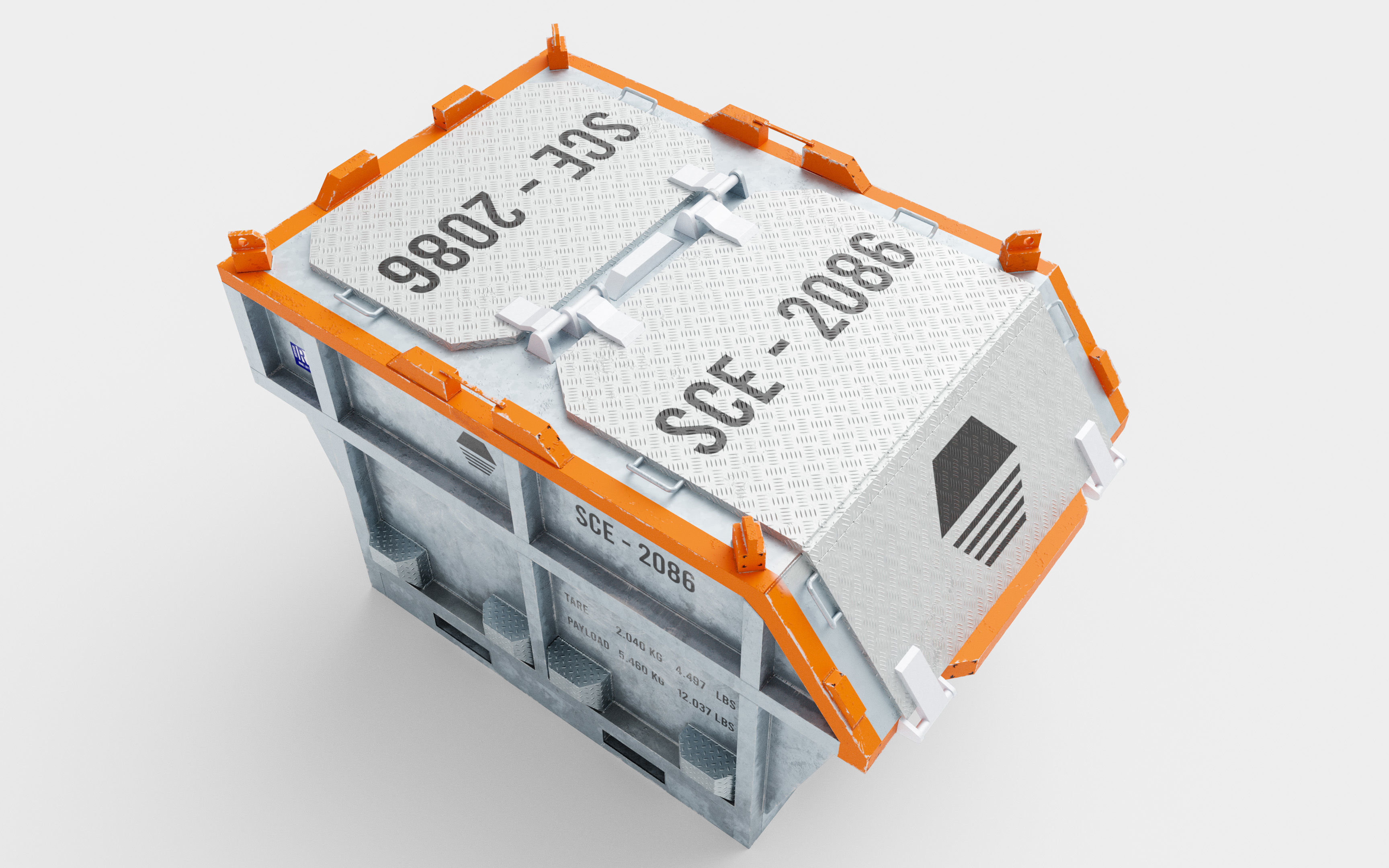 Closed Offshore Waste Skip 3D model_5