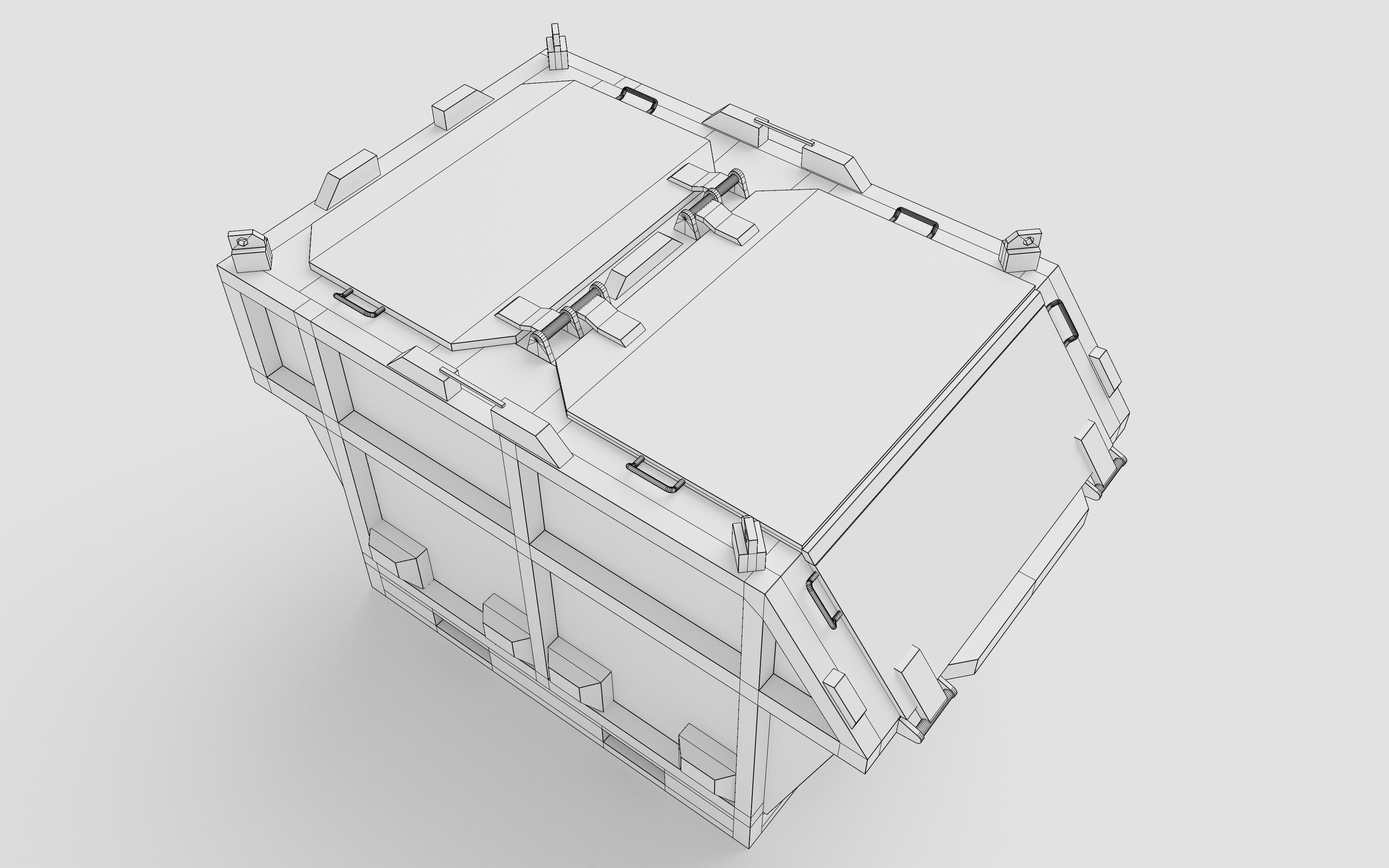Closed Offshore Waste Skip 3D model_6