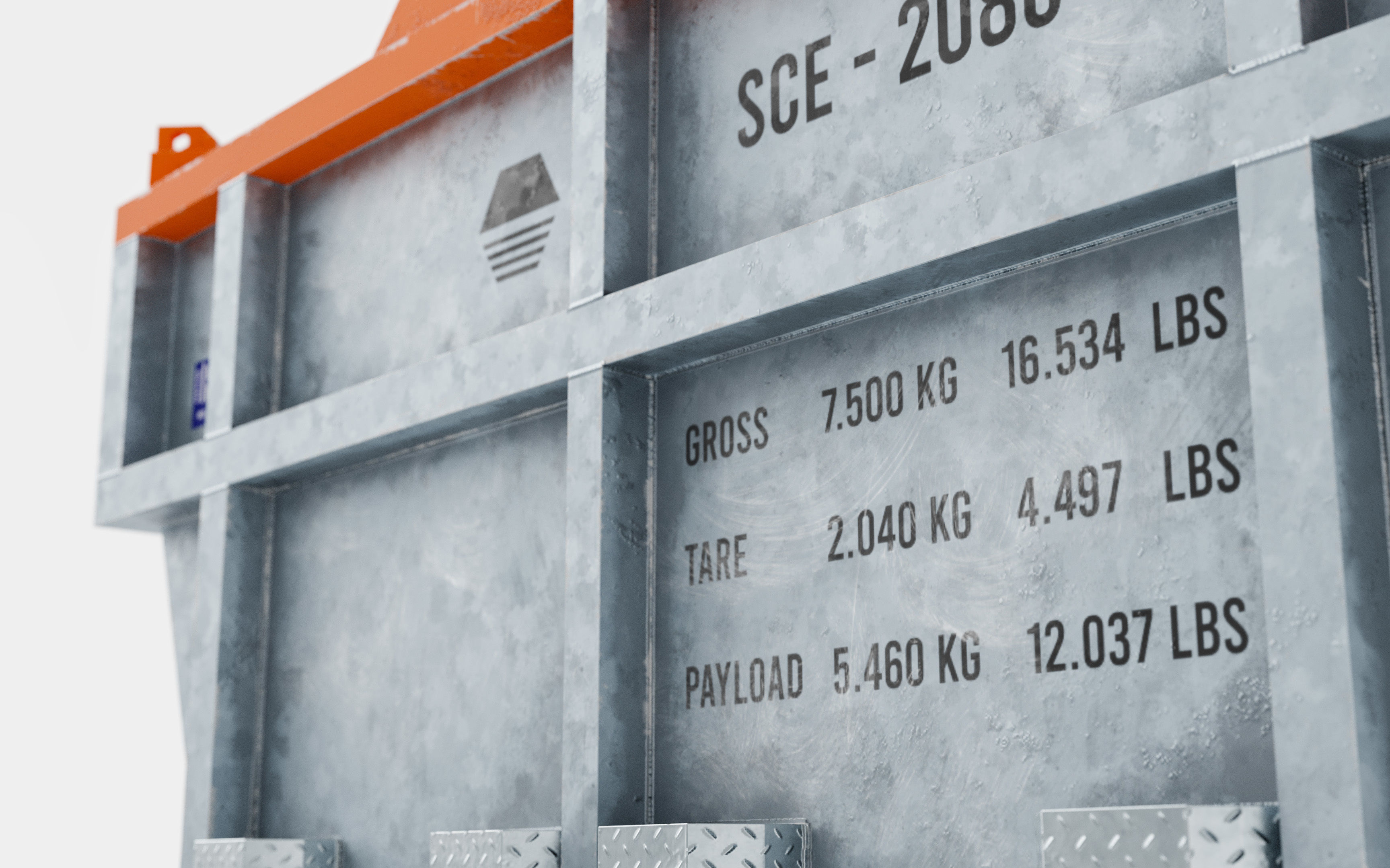 Closed Offshore Waste Skip 3D model_7