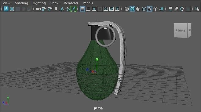 Lowpoly Dark Green Grenade Free low-poly 3D model