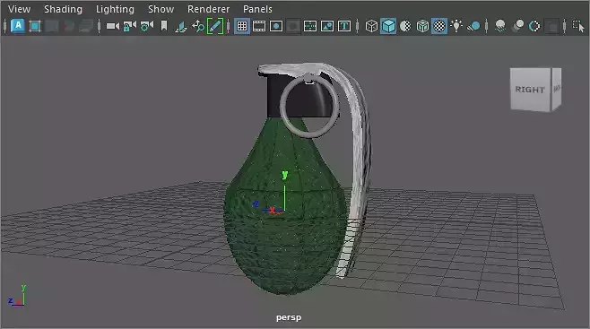 Lowpoly Dark Green Grenade