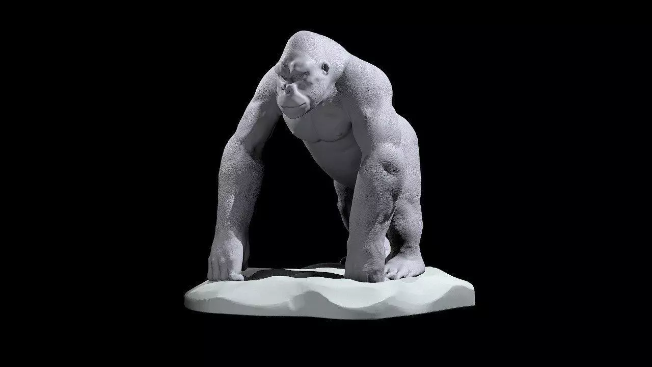 Silverback Gorilla 3D print model_0