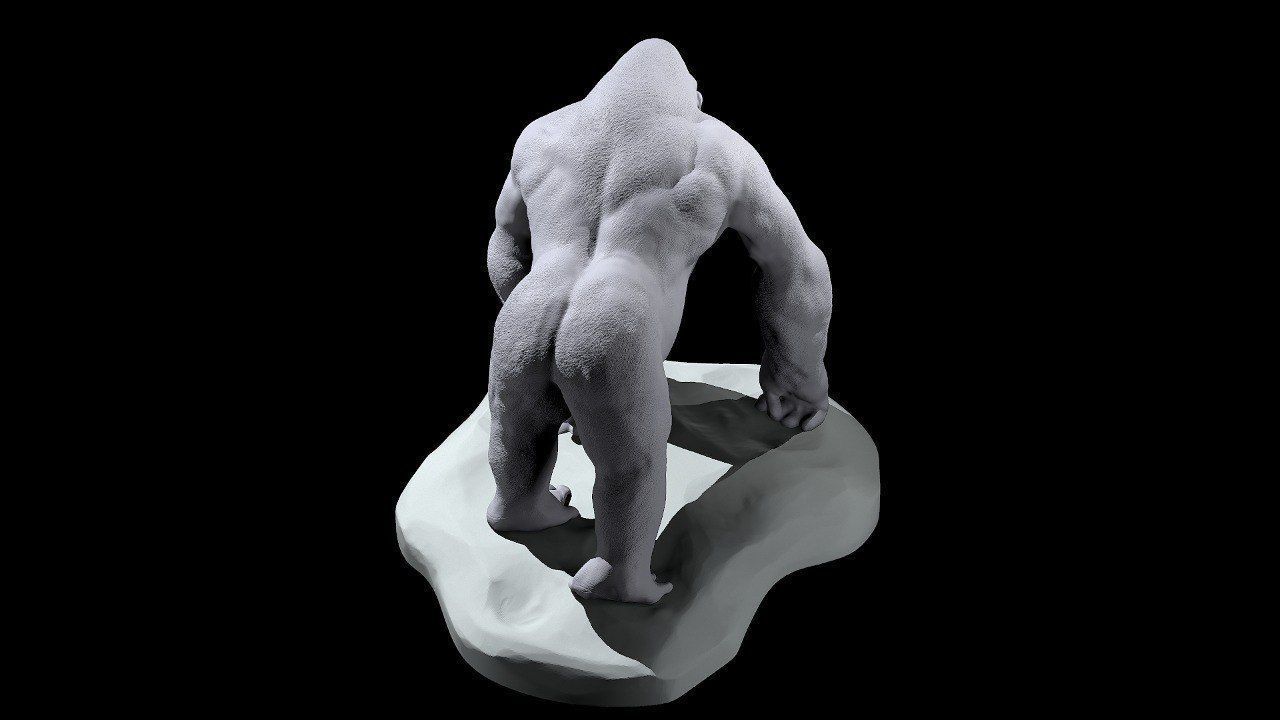 Silverback Gorilla 3D print model_4