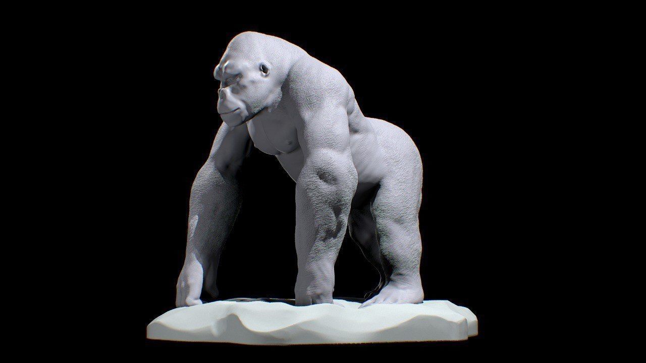 Silverback Gorilla 3D print model_9