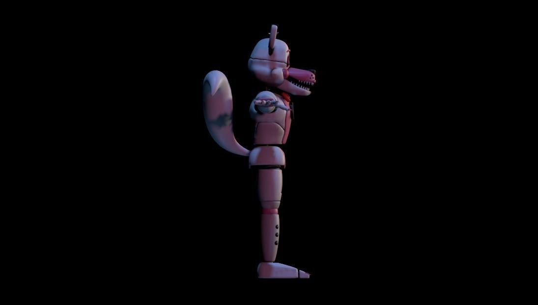 Funtime Foxy Low-poly 3D model_3