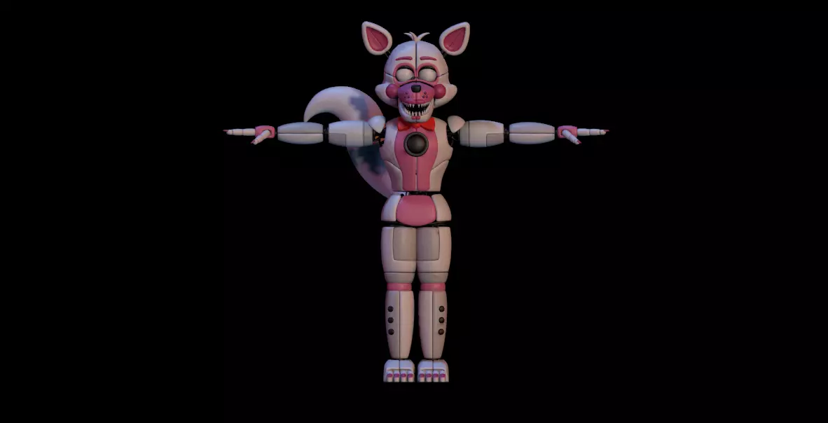 Funtime Foxy Low-poly 3D model_0