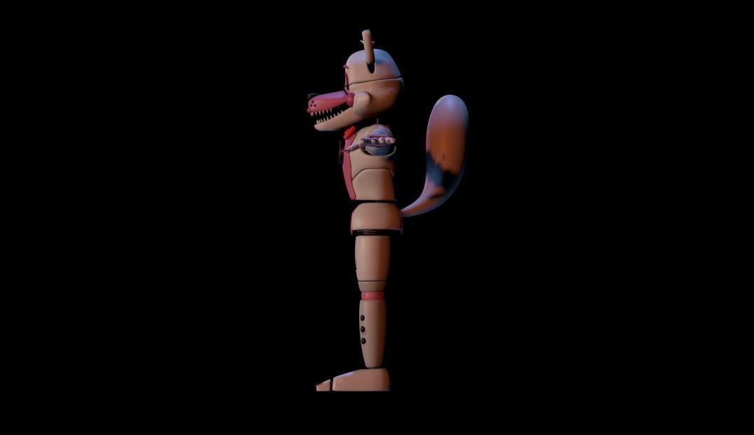 Funtime Foxy Low-poly 3D model_1