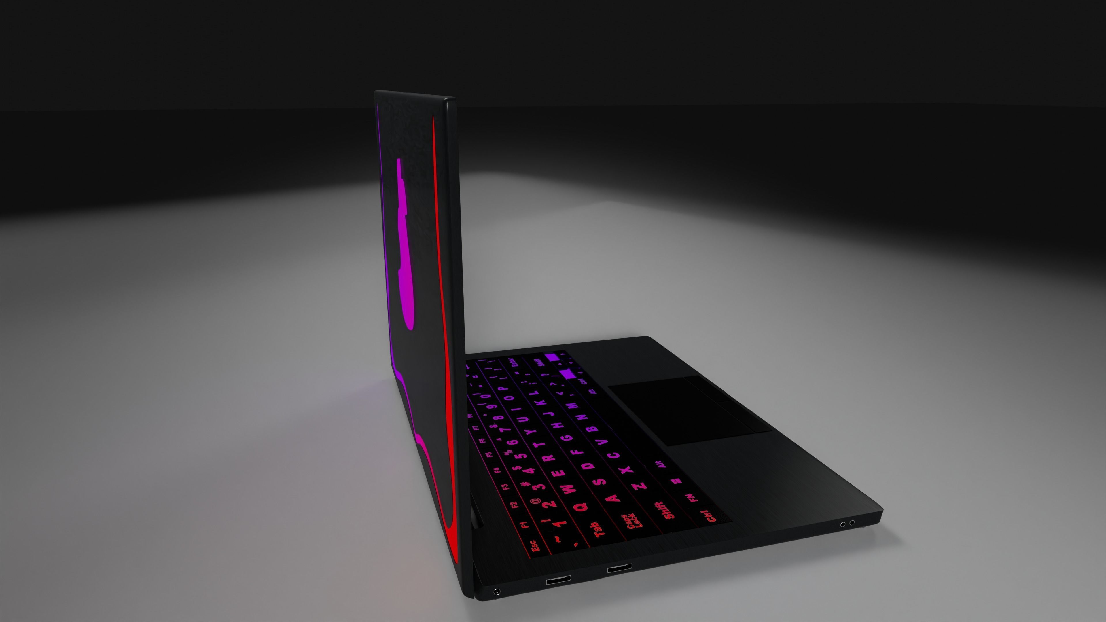 RGB Gaming Laptop 3D model_2