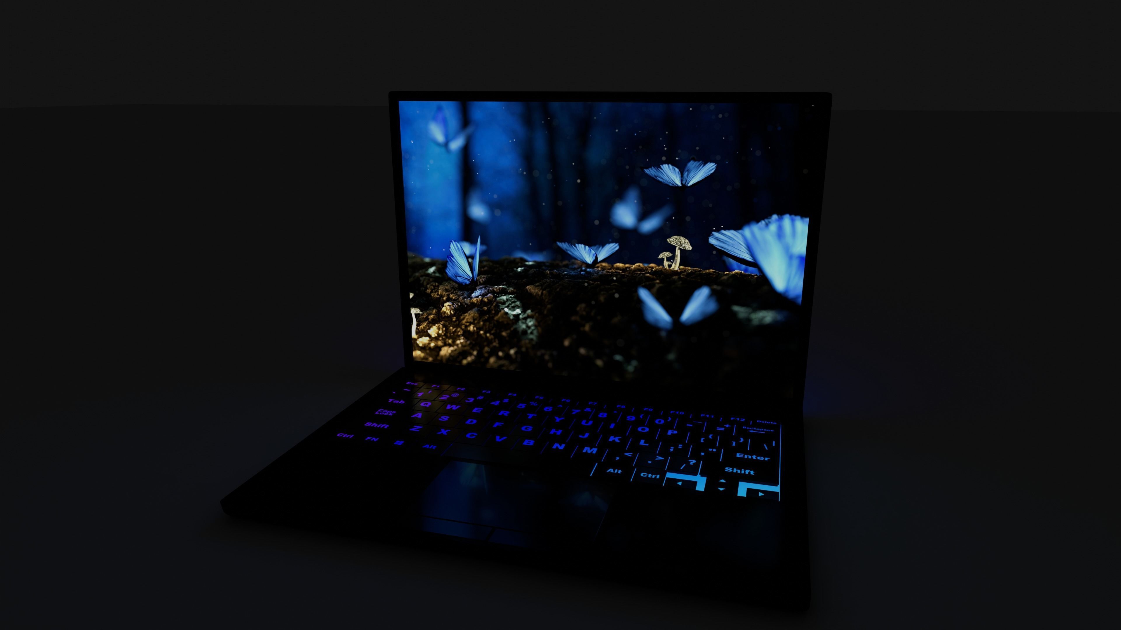 RGB Gaming Laptop 3D model_1
