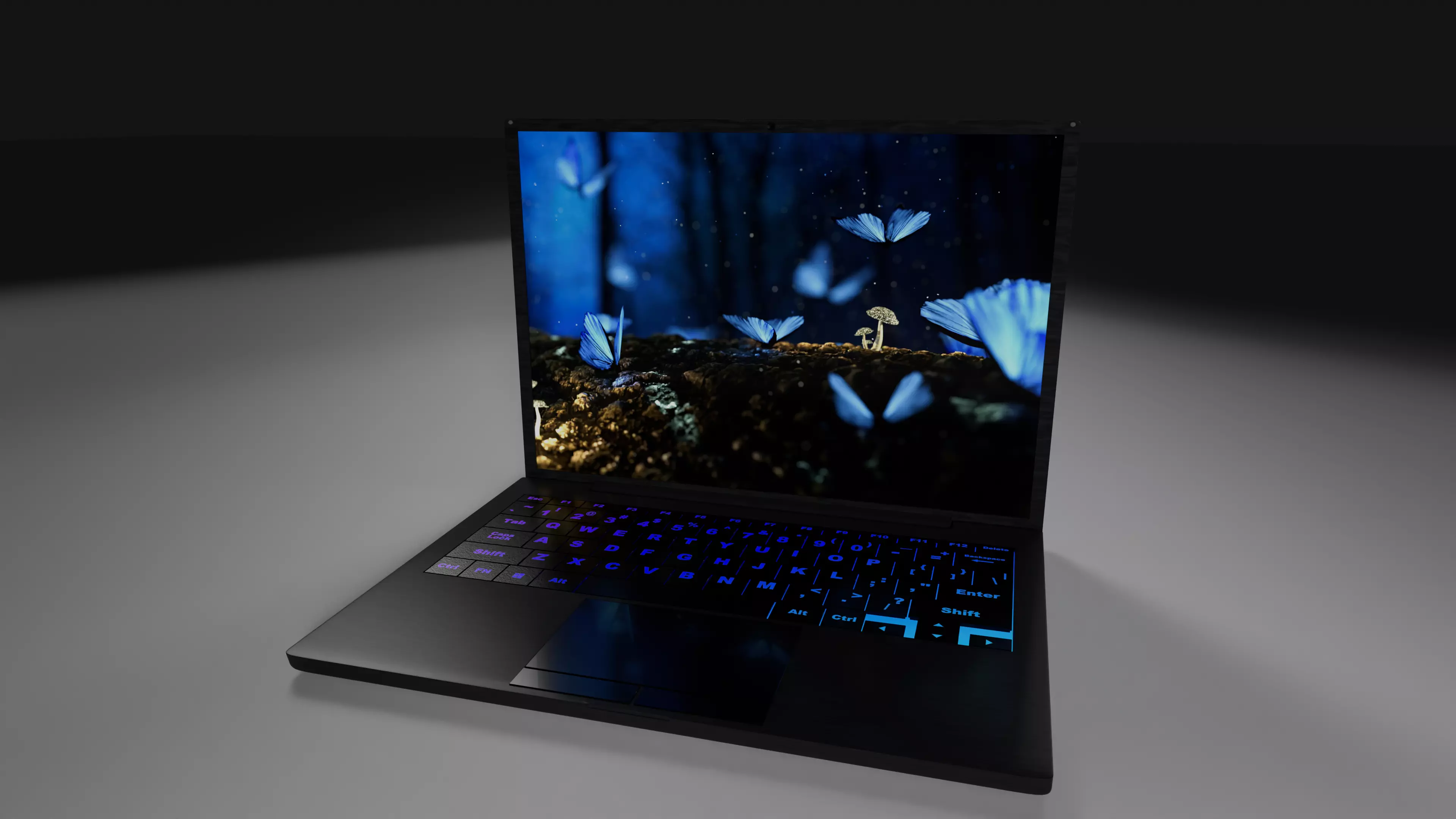 RGB Gaming Laptop 3D model_0