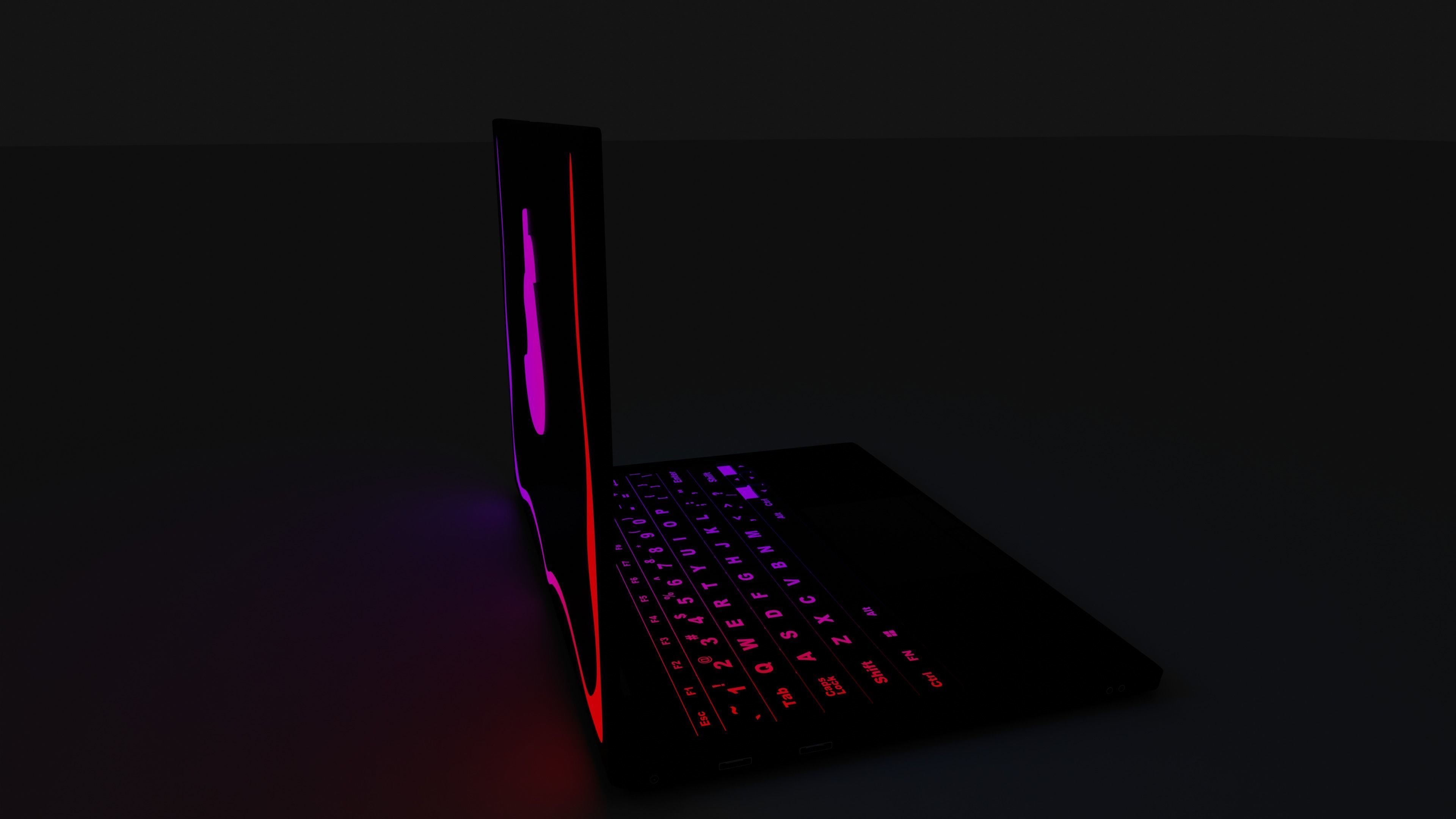RGB Gaming Laptop 3D model_3