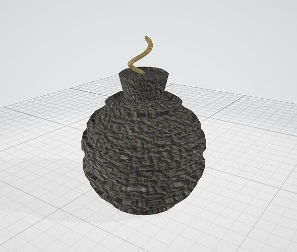Lowpoly Lined Bomb Free low-poly 3D model