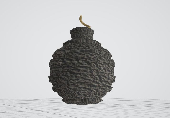 Lowpoly Lined Bomb Free low-poly 3D model_3